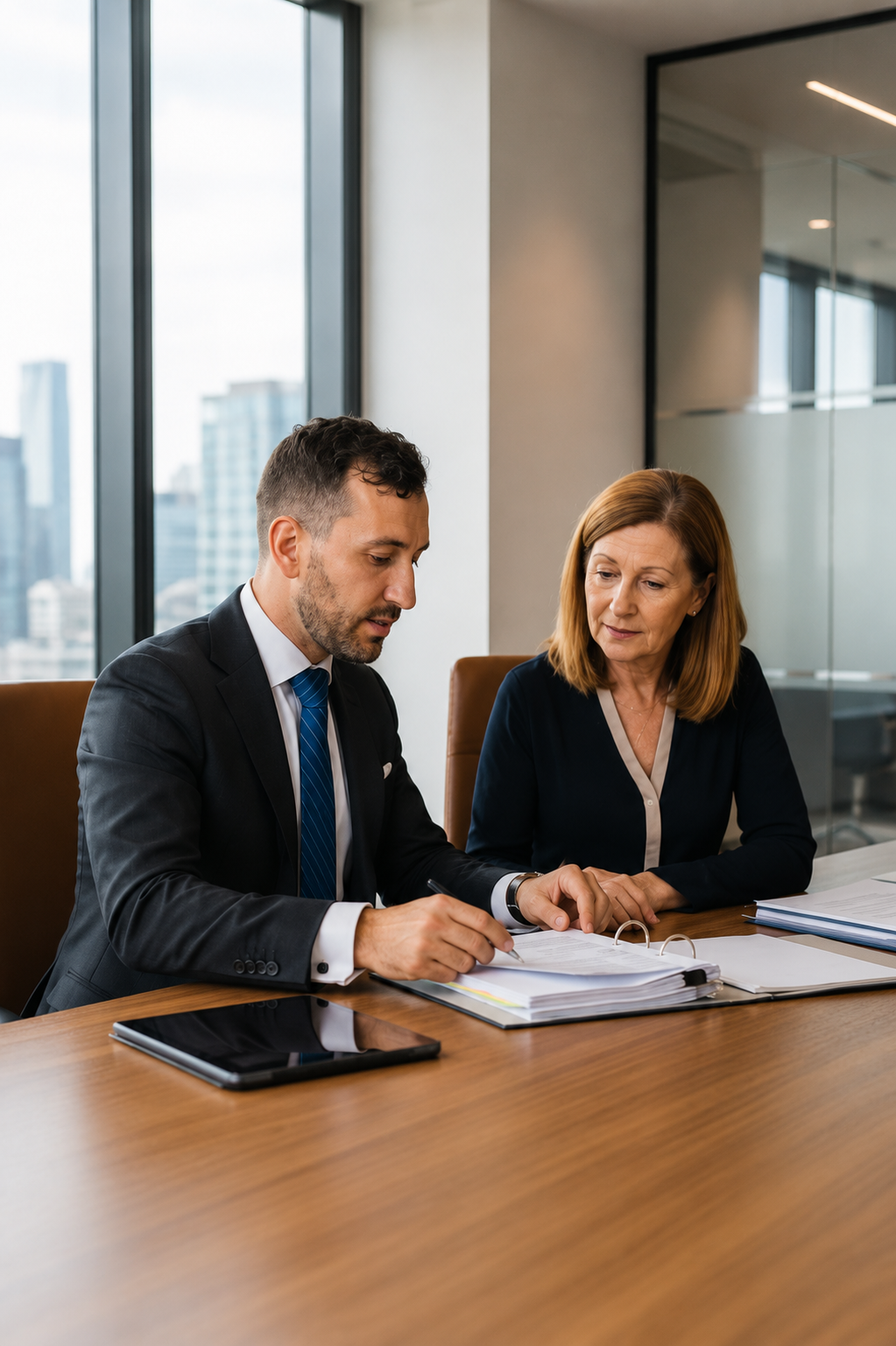 Attorney preparing family law documents